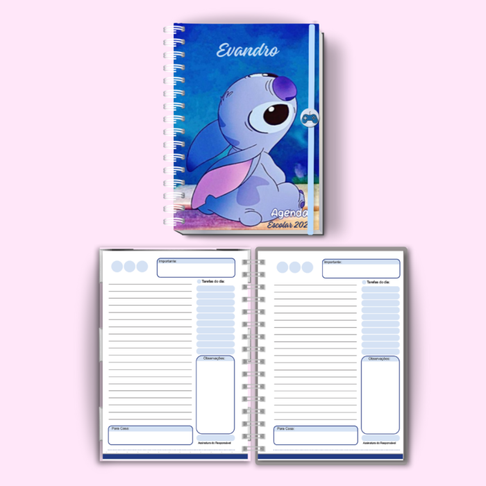 Agenda Escolar Stitch azul - Image 2